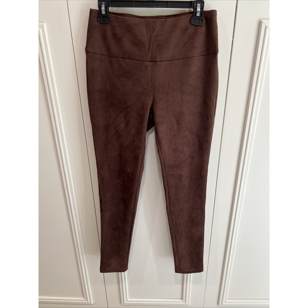 J McLaughlin Brown‎ Faux Suede Pull On Pants Leggings Boho Western Preppy